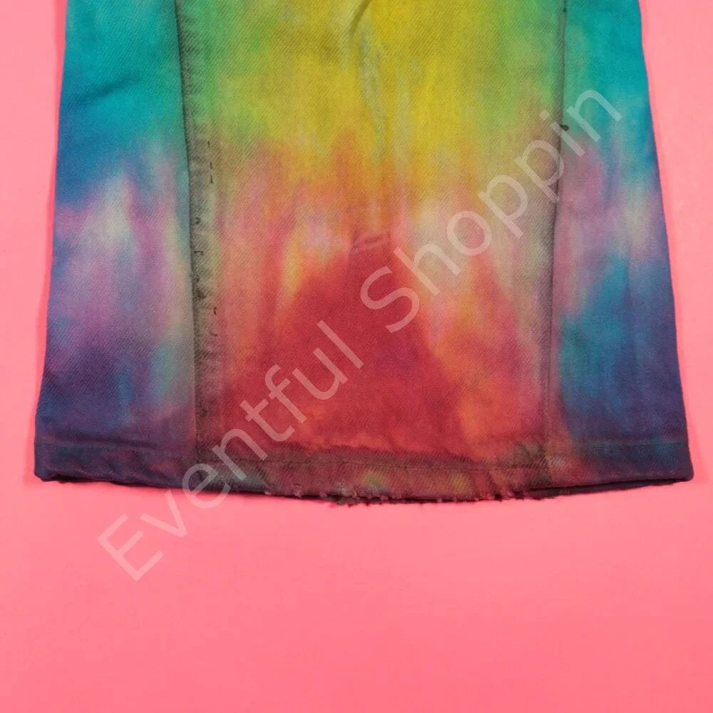 Vintage 80s Levis Mod Bell Bottom Jeans Mens 30 Tie Dye Flare Scovill Zip